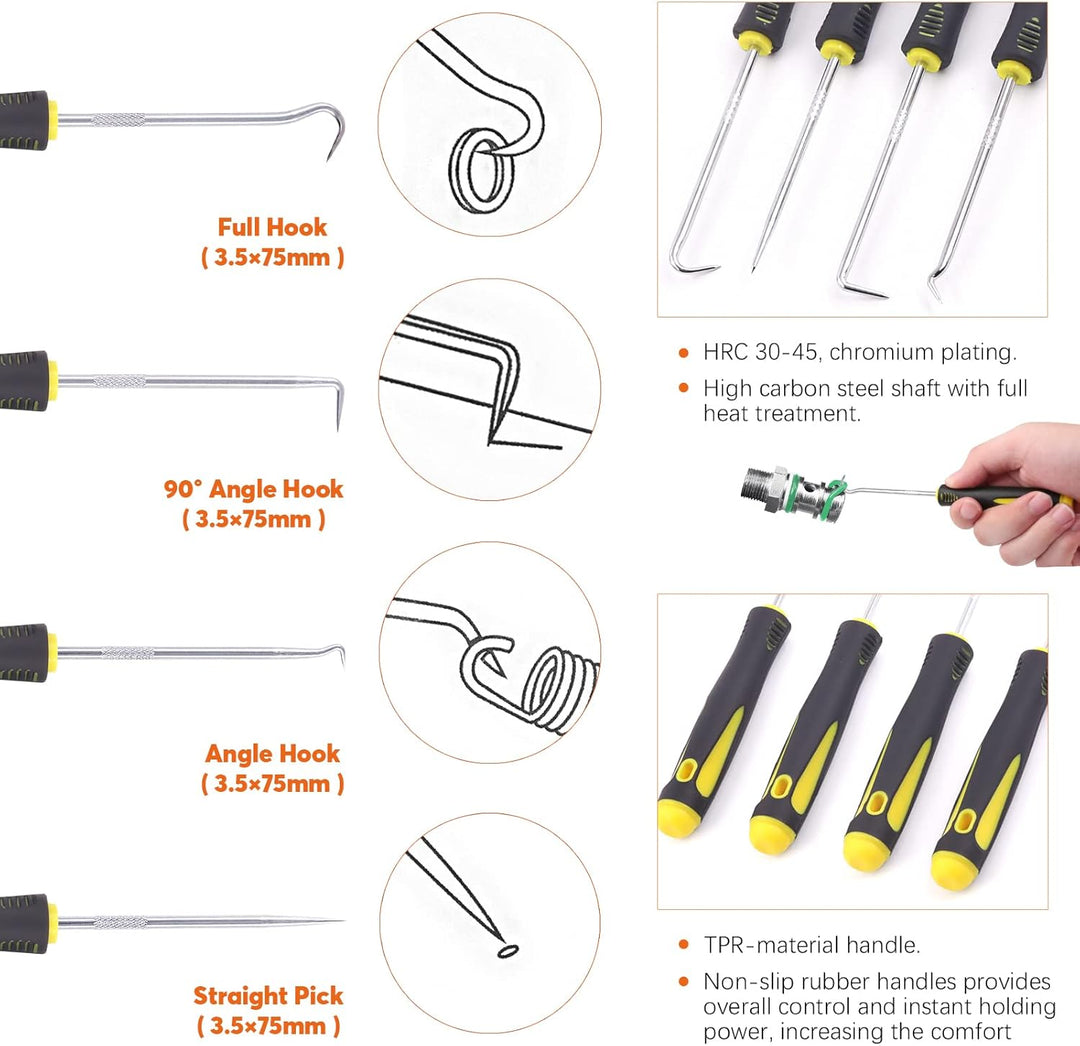 8 Stück 175mm Sprengringzangen Set Gebogene Gerade Innen Aussen Sicherungsringzange Sprengringzange