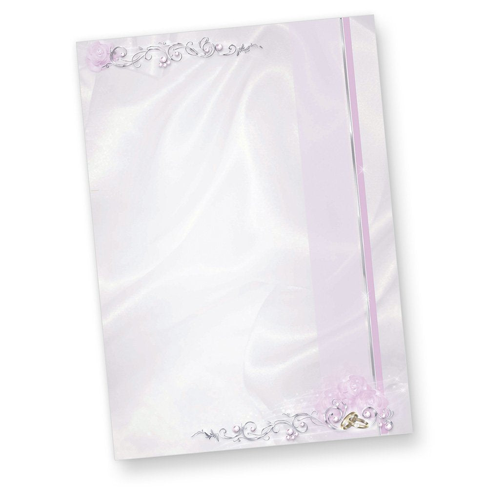 Motivpapier Hochzeit silbergrau (500 Stück) beidseitig bedrucktes A4 Schreib-Papier, z.B. für Einlad