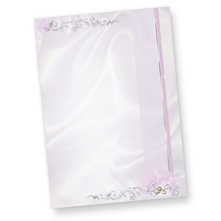 Motivpapier Hochzeit silbergrau (500 Stück) beidseitig bedrucktes A4 Schreib-Papier, z.B. für Einlad