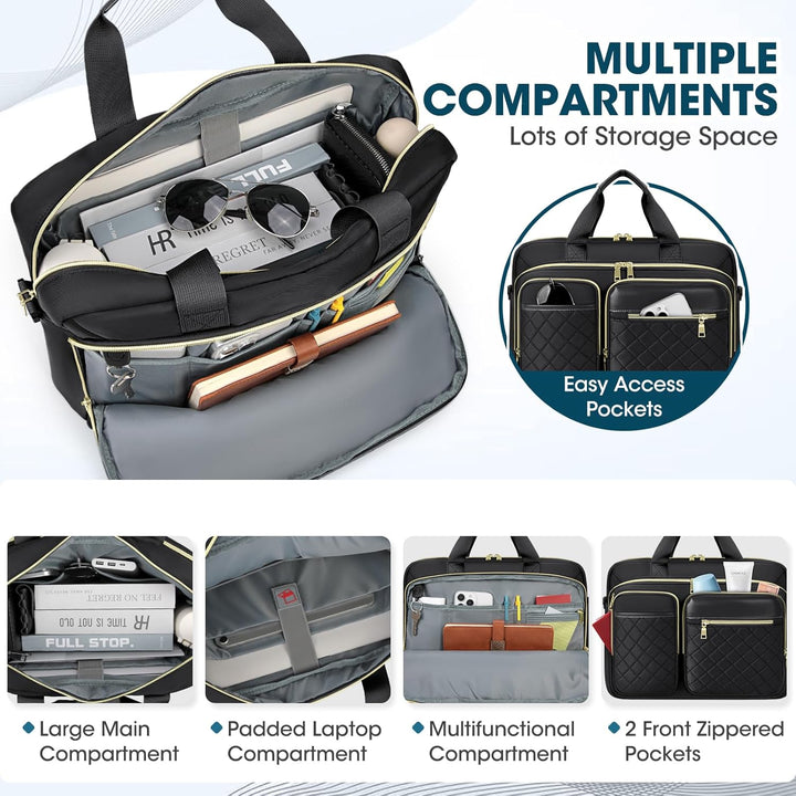 RAINSMORE Laptoptasche 17,3 Zoll für Damen Laptop Aktentasche Wasserdichte Laptop Notebook Tasche Bu