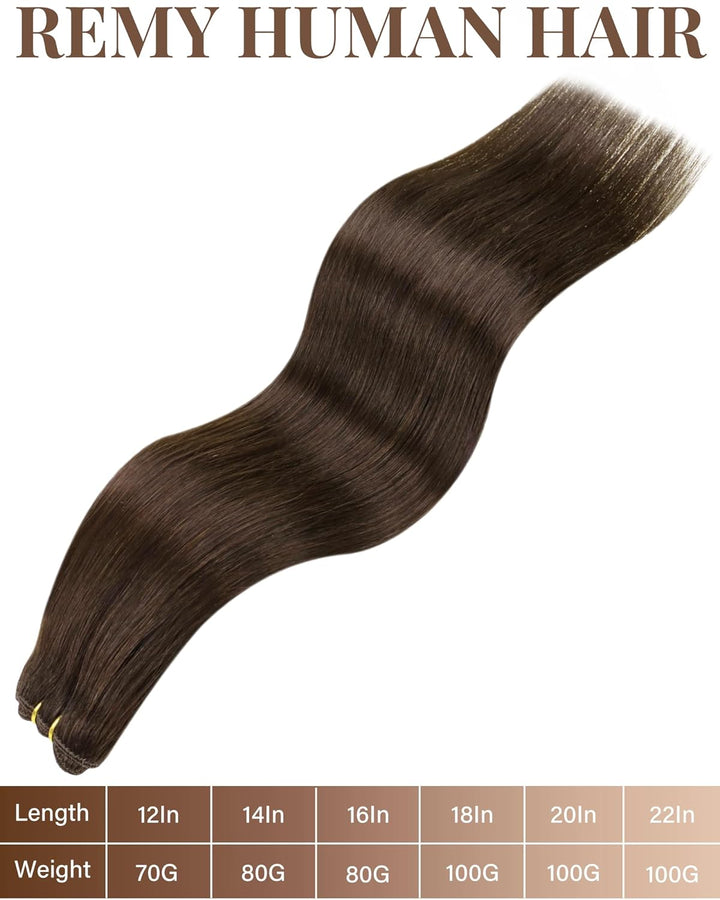 Hetto Tressen Echthaar Extensions Dunkelbraun Tressen Extensions Zum Einnähen Tressen Extensions Bra