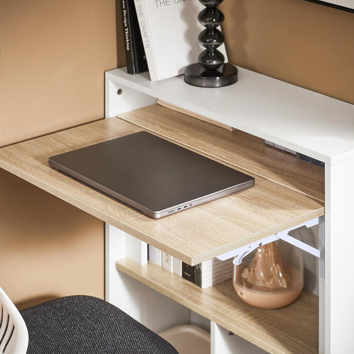 SoBuy Klapptisch mit angebautem Schrank Klappbarer Tisch mit Schrank Faltbarer Tisch Schreibtischsch