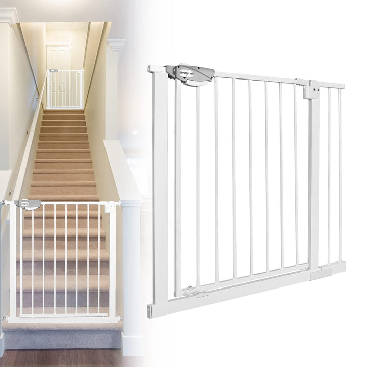 JOIEYOU Treppenschutzgitter ohne Bohren, 85-95 cm Türschutzgitter Treppengitter für Kinder und Haust