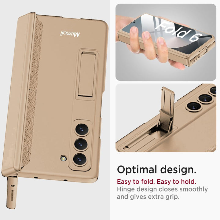 Miimall Kompatibel mit Samsung Galaxy Z Fold 6 Hülle mit Displayschutz+Magnetischer Scharnierschutz,