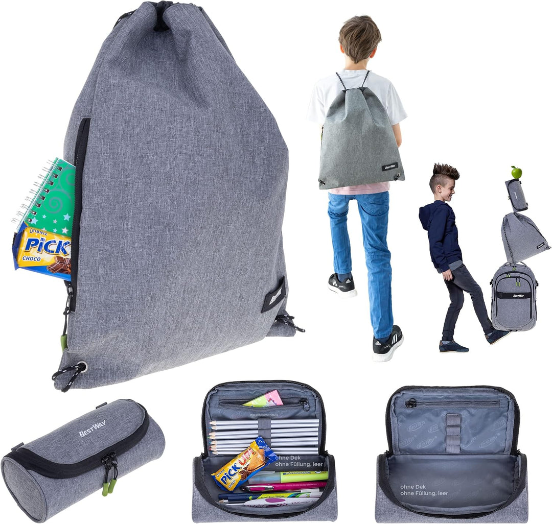 Bestway Schulrucksack 4 Teile Set Jungen Mädchen Evolution Packer Evo Schulmappe Rucksack Schultasch