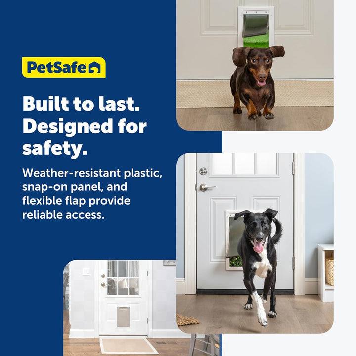 PetSafe Rostfreie Kunststoff-Hundetür für die Installation in Innen- und Aussentüren oder Wänden, la