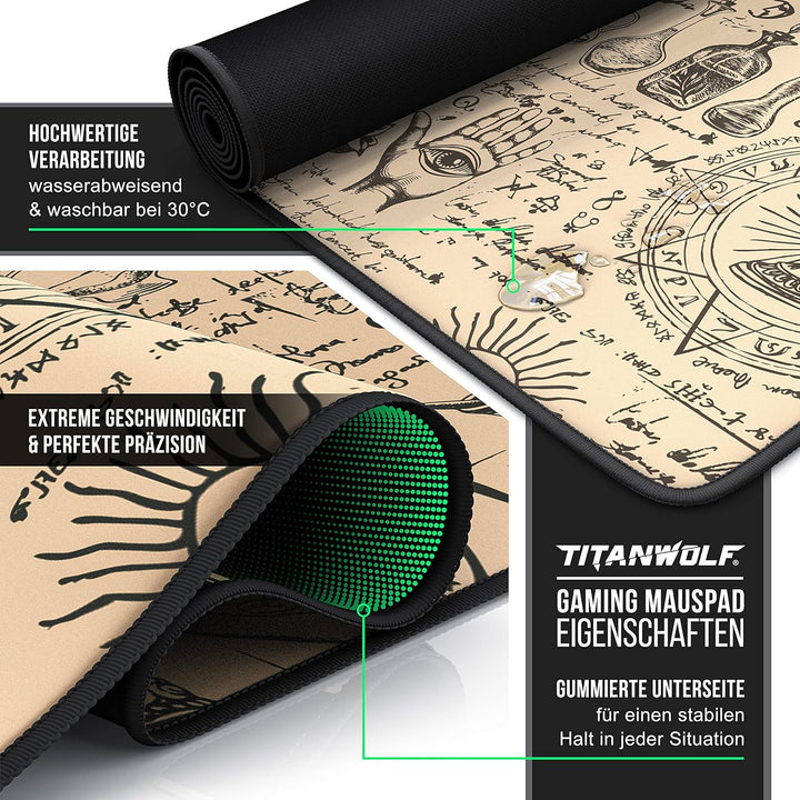 CSL - XXL Mauspad Gaming 900x400 mm - XXL Mousepad gross - Tischunterlage Large Size - verbessert Pr