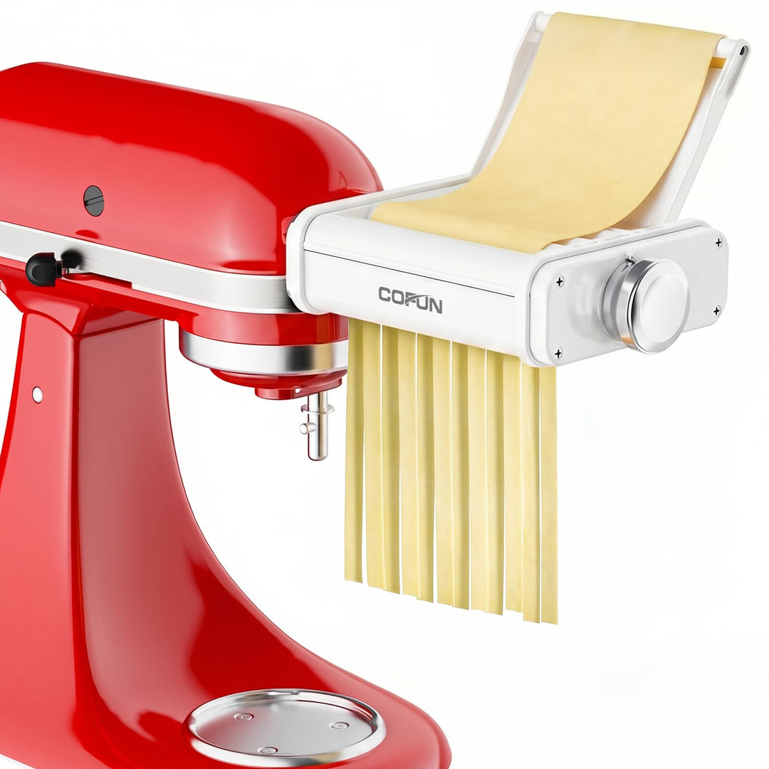 COFUN Nudelaufsatz für KitchenAid Küchenmaschinen, 3-in-1 Nudelmaschine mit abnehmbarer Führungsplat