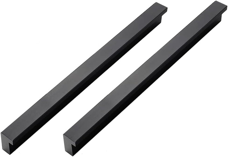 Qrity 2 Stück Schrankgriff Schwarz Aluminiumlegierung Möbelgriff Stangengriff Bohrlochabstand 288 mm