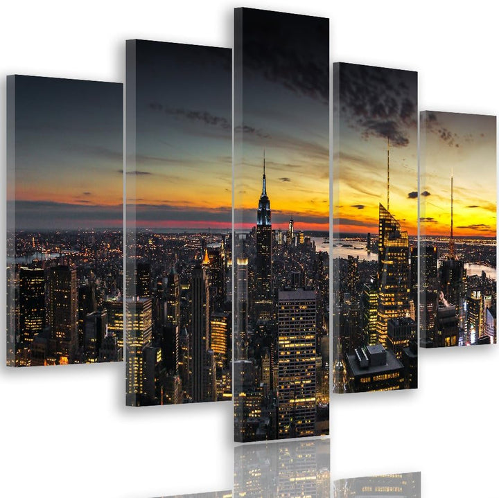 Feeby. Leinwandbild - 5 Teile - Bilder, Wand Bild, Wandbilder, Kunstdruck XXL, 5-Teilig, Typ A, 200x