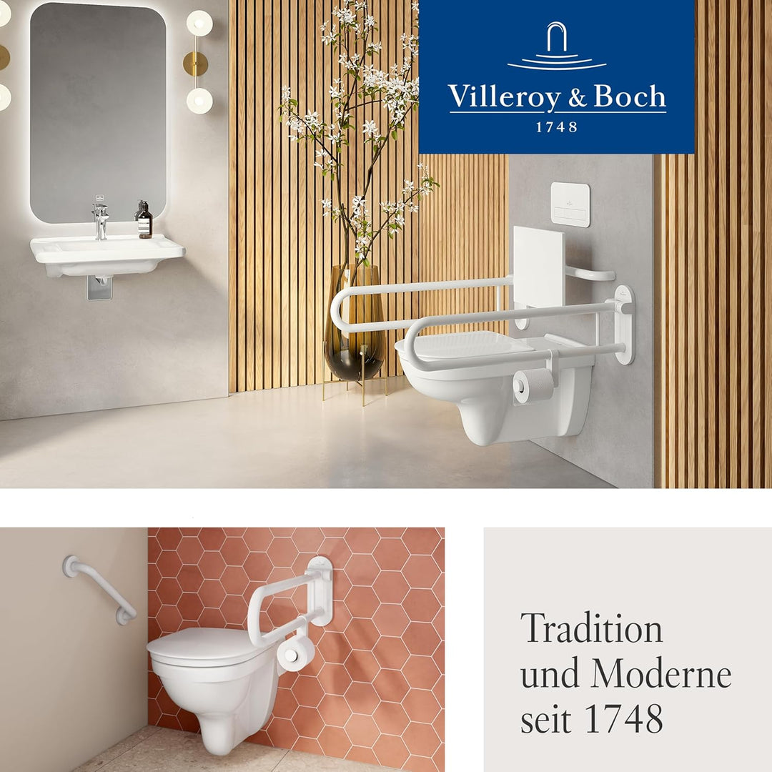 Villeroy & Boch ViCare WC-Sitz barrierefrei, Toilettendeckel mit Absenkautomatik, abnehmbarer Toilet