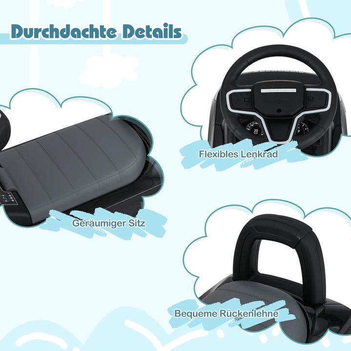 COSTWAY Rutschauto ab 1 Jahr, Rutschfahrzeug mit Stauraum unter Sitz, Rutscher Kinderauto mit Hupe &