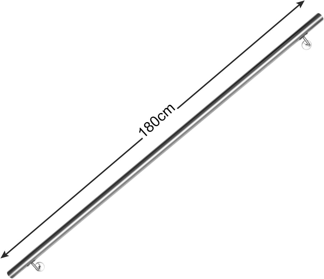 Jopassy Edelstahl Handlauf Treppengeländer,Rutschfester Handlauf 180 cm, Geländer Wandhandlauf für A