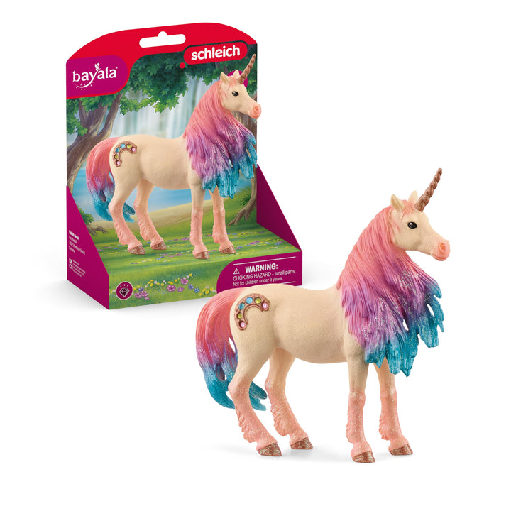 Schleich bayala Mythisch verzierte Marshmallow-Einhorn-Stute Figur – mit glitzernden Details und Str