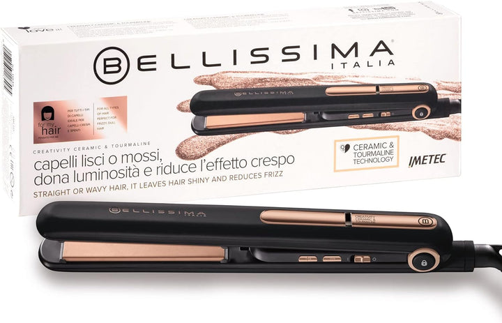 Bellissima Creativity Ceramic & Turmaline, Haarglätter, glattes oder gewelltes Styling, Keramik- und