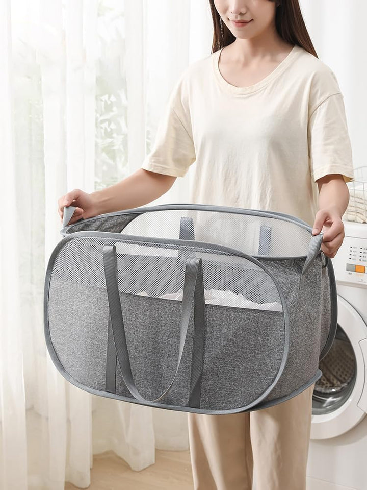 Pop Up Wäschekorb Faltbar Mit Griff - Wäschetonne Klappbar 75L - Aufbewahrungskorb Für Kinderzimmer,