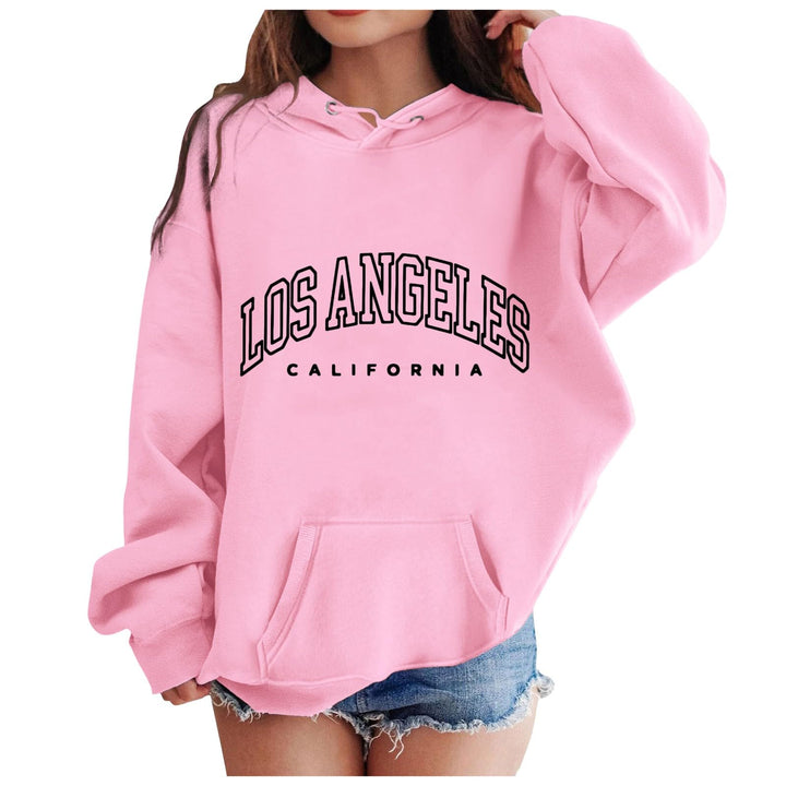 Zofedap LOS Angeles Hoodie Kinder Mädchen Teenager Oversize Kapuzenpullover Sweatshirt mit Taschen L