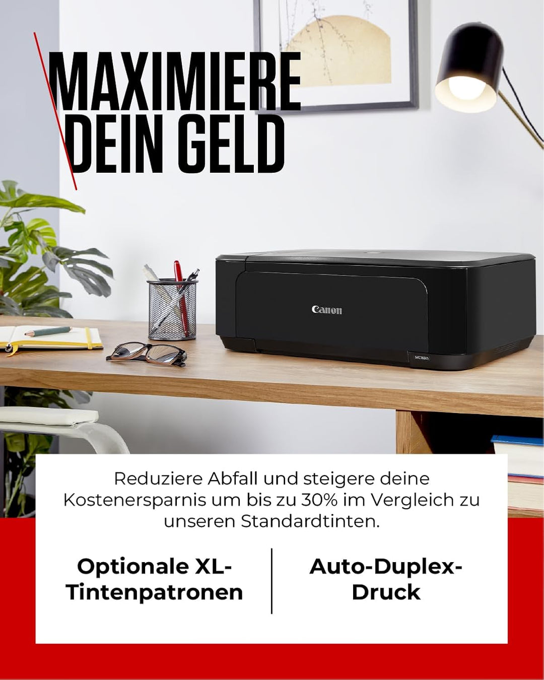 Canon PIXMA MG3650S Drucker Farbtintenstrahl DIN A4 (Scanner, Kopierer, Bürodrucker, 4.800 x 1.200 d