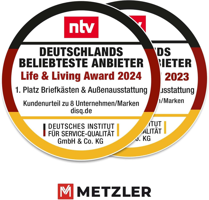 Metzler Paketbox mit 3 Briefkästen – 3er Briefkasten mit Paketfach & Namensgravur, Personalisierte B