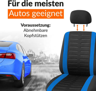 Upgrade4cars Autositzbezüge Set für die Vordersitze | Auto-Schonbezüge Universal in Blau Vordersitze