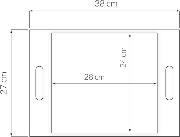 Lashuma Küchentablett gross mit Griffen, Dekotablett 38x27 cm, Tablett blau weiss Design: Kochtopf 3