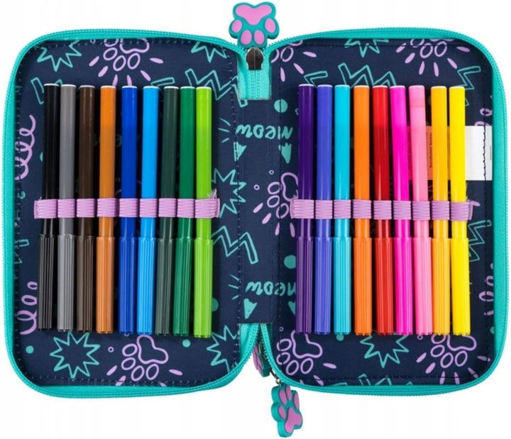 Goldkids - Federmäppchen 3 Fächer - Mäppchen für Mädchen und Jungen - Federmappe 3-Fach Federtasche