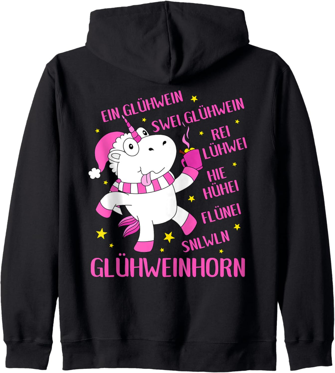 Glühwein Einhorn Weihnachtsfeier Party Sprüche Glühweinhorn Kapuzenjacke