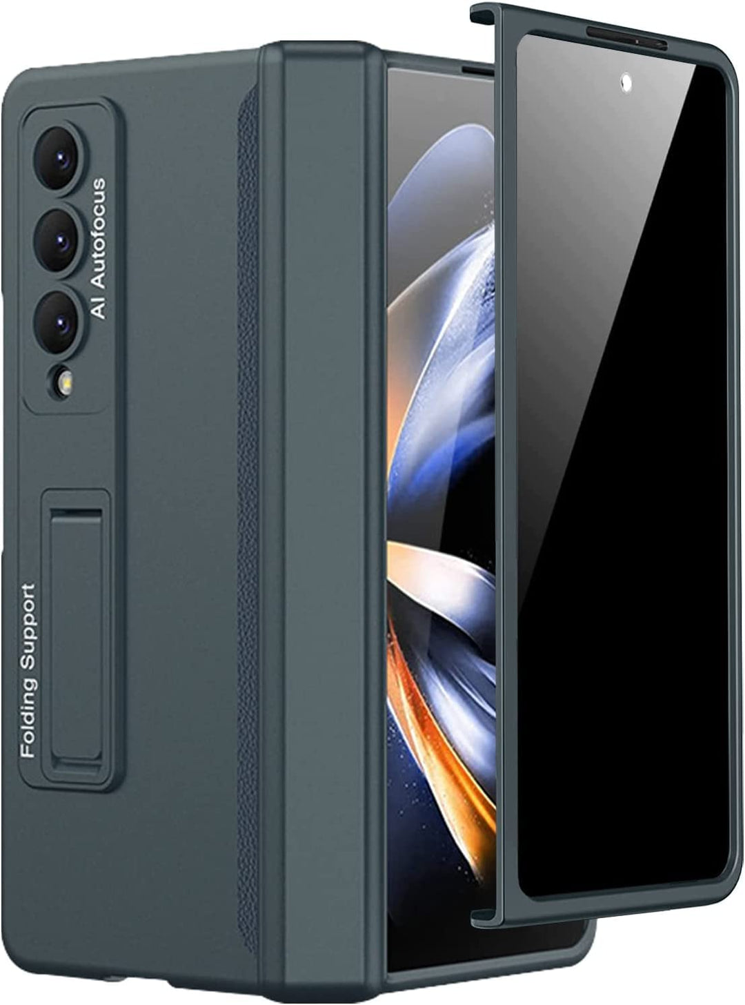 Miimall Kompatibel mit Samsung Galaxy Z Fold 4 Hülle mit Displayschutz Anti-Peeping+Magnetischer Sch