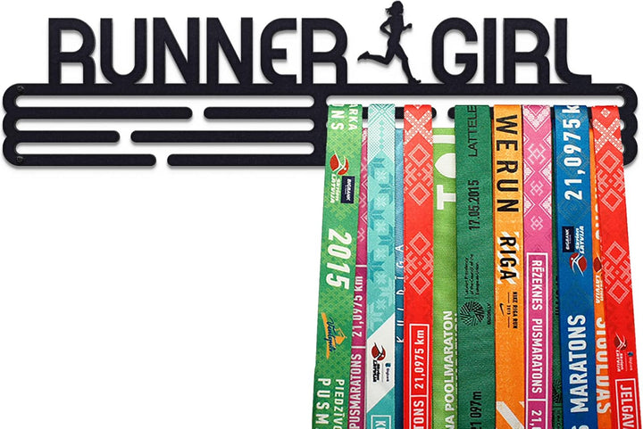 United Medals Runner Girl Medaillenhalter Edelstahl | Medaillen Aufhänger | Medal Hanger Holder Disp