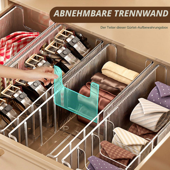 Gürtel Organizer Acryl Gürtel Aufbewahrung, Ausziehbarer Gürtelhalter Kleiderschrank, 7 Fächer Gürte