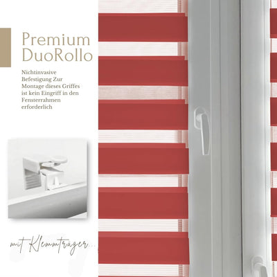Home-Vision® DuoRollo Klemmfix, Doppelrollo ohne Bohren mit Klämmträgern, Rollos für Fenster und Tür