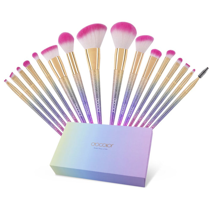 Docolor Makeup Pinsel 16 Pcs Makeup Pinsel Set Premium Synthetische Pulver Stiftung Kontur erröten C
