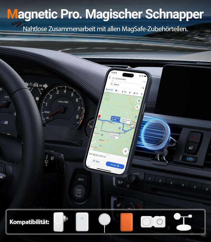 TORRAS 360° Magnetischer Ring Ständer für iPhone 14 Pro Max Hülle mit MagSafe [Zertifiziert Stossfes