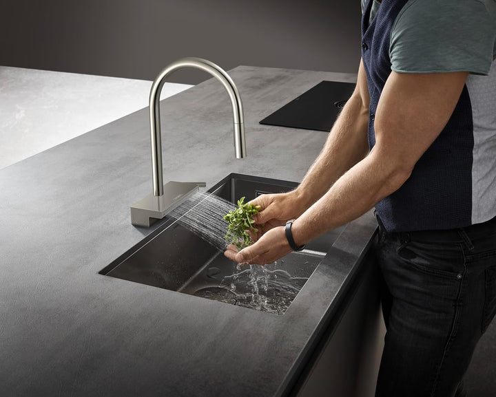 hansgrohe Küchenarmatur Aquno Select M81 (Wasserhahn Küche mit Abtropfsieb, 360° schwenkbar, auszieh