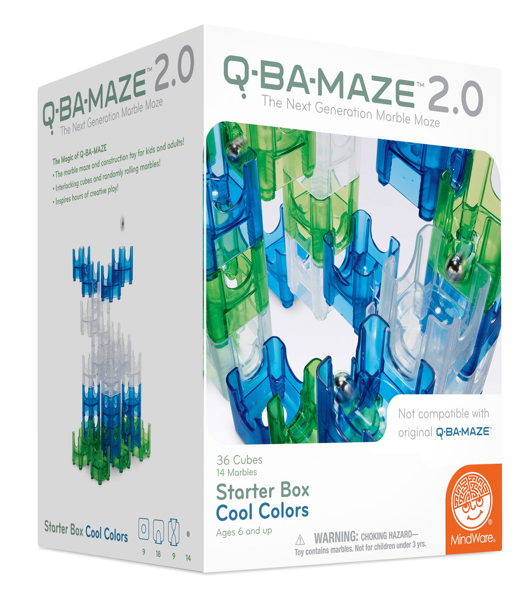 MindWare , Q-Ba-Maze 2.0: Mega Stunt Set, Miniature Game, Ages 6+, 1 Players