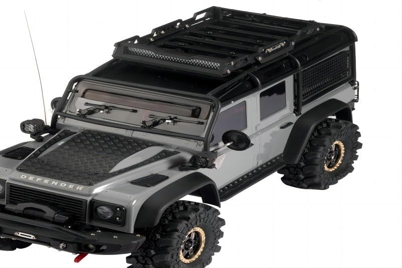 R/C Scale Accessories : Metal Roof Luggage Rack with LED Lights for Traxxas 1:18 TRX4M Ford Bronco C