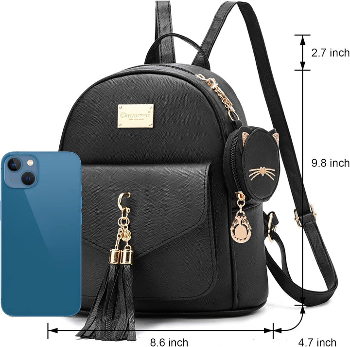 I IHAYNER Girls Fashion Backpack Mini Purse Backpack for Women Small Leather Backpack Purse for Teen