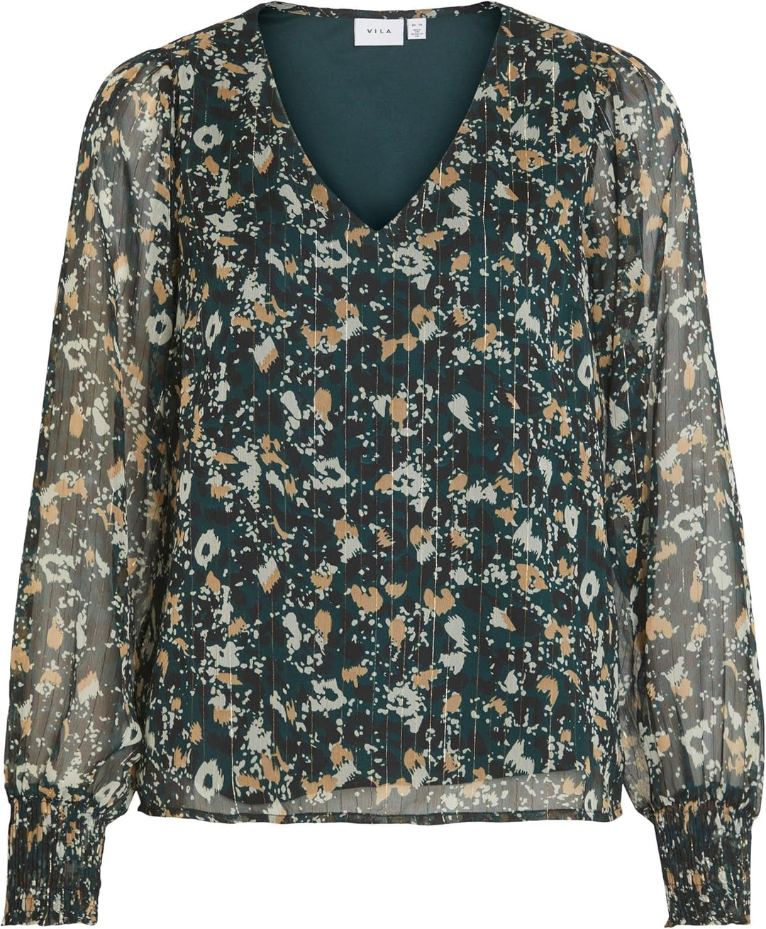 Vila Damen Vifalia ALA Ponderosa L/S Top/Lc Langarmbluse 34 Grün, 34 Grün