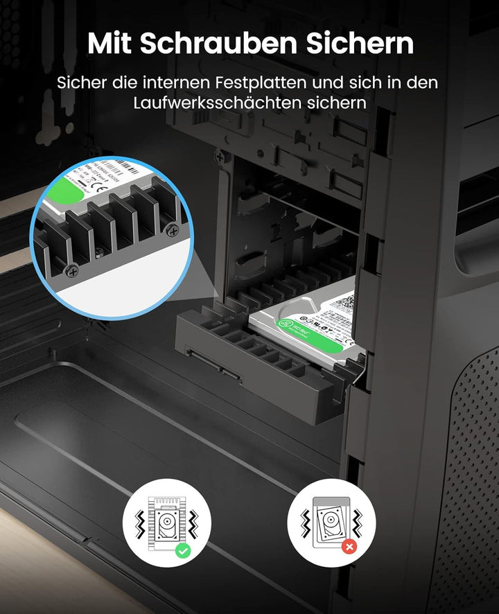 [2 Stück] ORICO 2,5" auf 3,5" interner Festplattenadapter Konverter Einbaurahmen Wechselrahmen, für