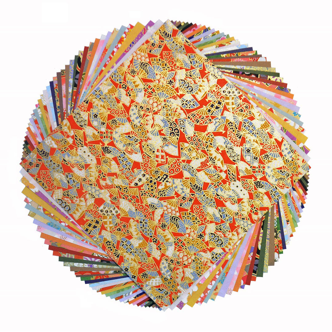 Yuzen Washi-Papier, 15 x 15 cm, japanisches Chiyogami-Origami, 80 Blatt, Sortiment (15 x 15 cm)