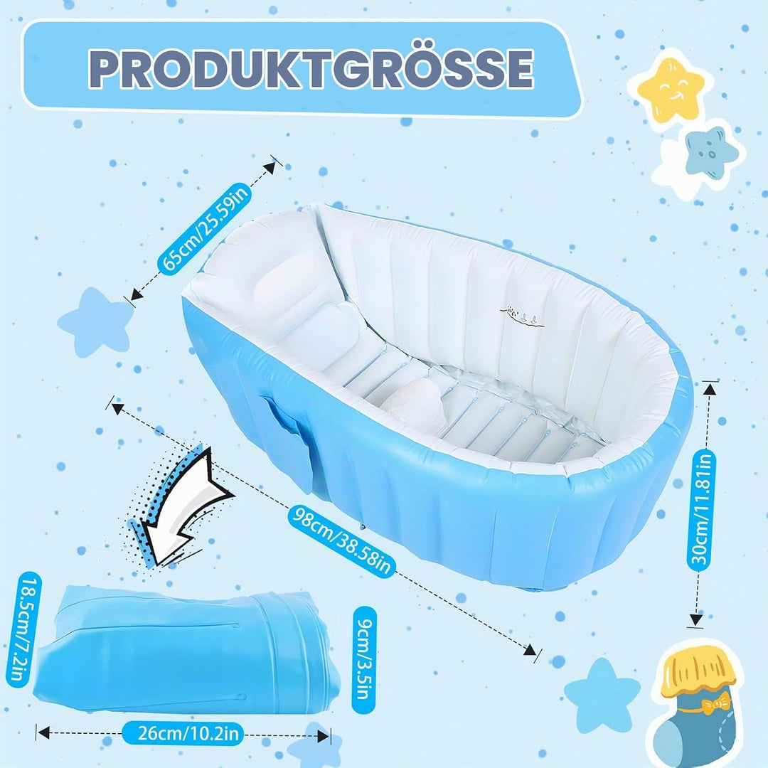 Aufblasbare Baby Badewanne, Säuglings Kinder Badewanne mit Luftpumpe, Reise Tragbare Badewanne für D