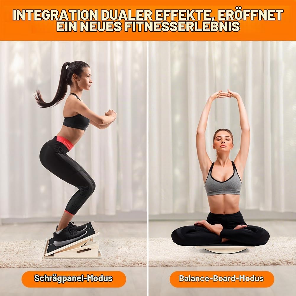 2 in 1 Wadendehner, Schrägbrett Aus Holz, Verstellbarer Und Portable Wooden Slant Board, Athletic Mo