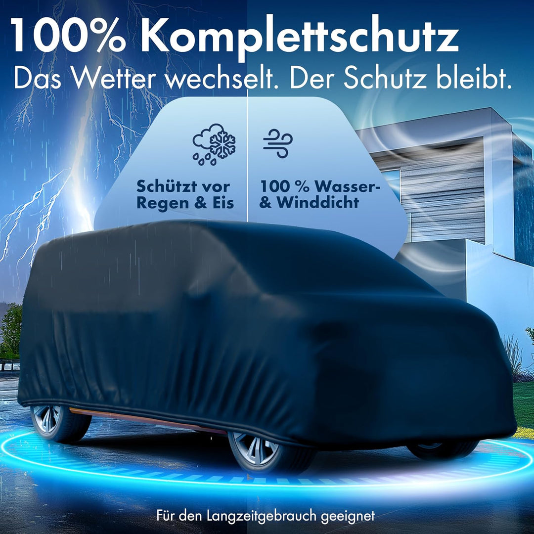 WALSER Abdeckplane Auto All Weather, Abdeckplane wasserdicht Grösse 13 schwarz, 100% wetterfeste Tra