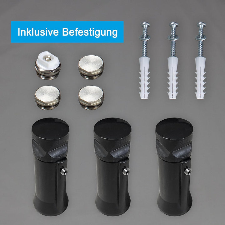 Heizkörper Badheizkörper Handtuchwärmer mit Mittelanschluss 50 mm anthrazit (1424 x 600 mm) (717 Wat
