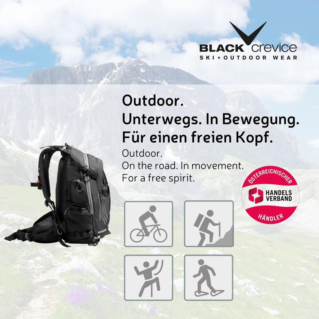 Black Crevice Fahrrad & Skitouren Rucksack MANAKAU 26 L I Outdoor Rucksack mit Trinksystem & Regenhü