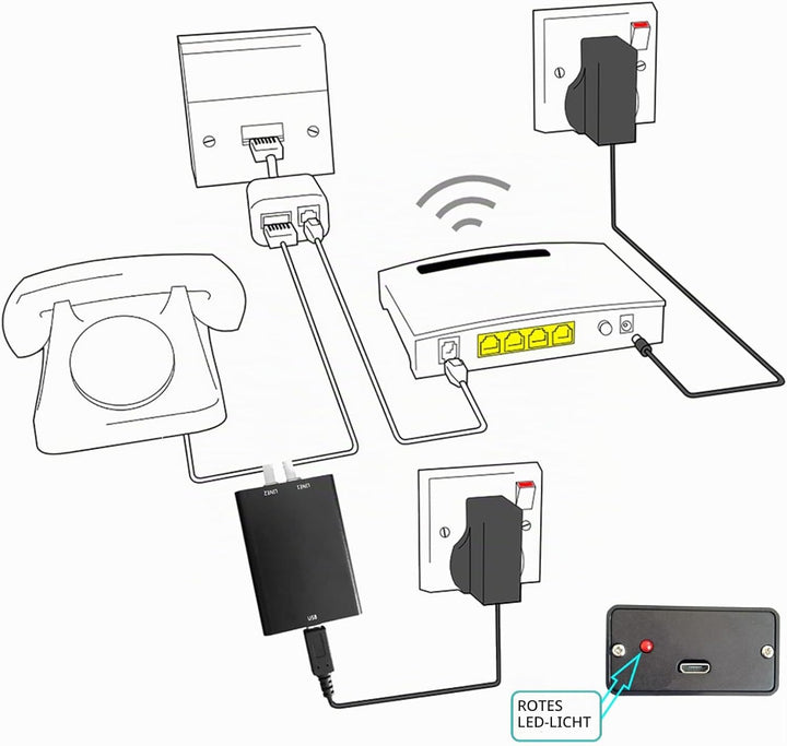Telefonrecorder mit Integriertem 32-GB-Speicher, Automatisches Mini-Telefonaufzeichnungsgerät für Al