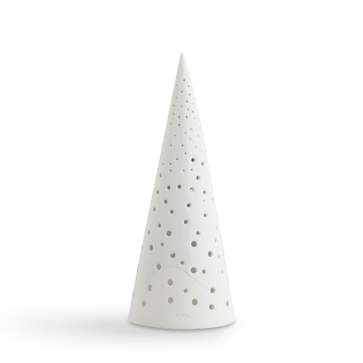 Kähler Teelichthalter hoch H25.5 cm Nobili Sammlerobjekt dänisches Design, Weiss 24,5 cm Schnee Weis