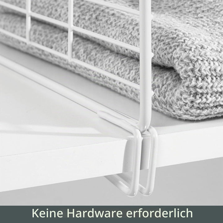 mDesign 2er-Set Drahtkorb für den Kleiderschrank – moderner Schrank Organizer mit 2 Ebenen für Kleid