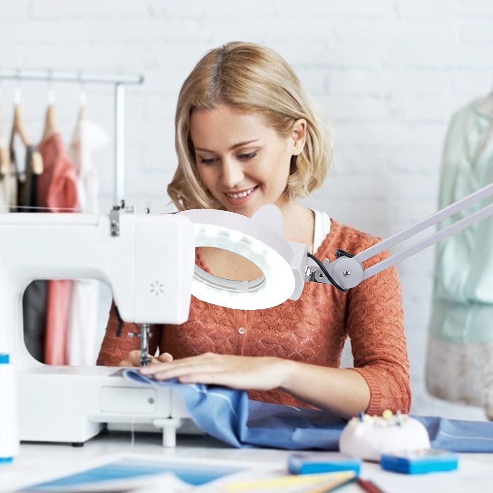 8X Kaltlicht Lupenleuchte Arbeitsplatzlampe Kosmetiklampe Tisch-Lupenlampe Arbeitsleuchte Lupe Vergr