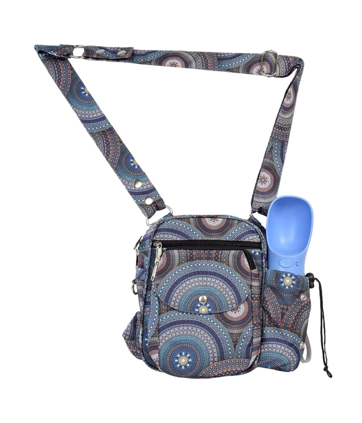 Konstanz Mandala 71080 – Gassitasche mit integriertem Flaschenhalter – Leckerlitasche für Hunde, was